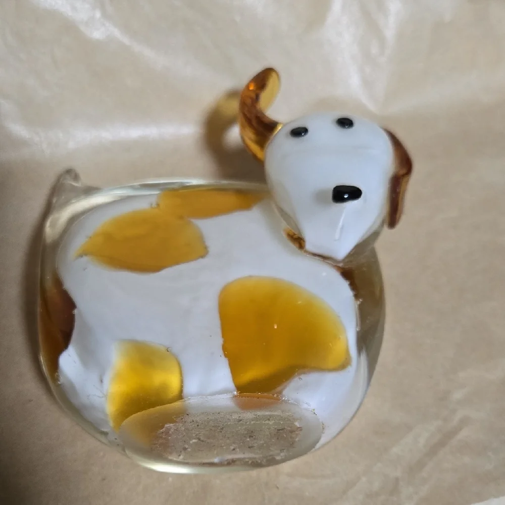 Glass Dog Figurine with Orange Accents - Picture 4 of 4